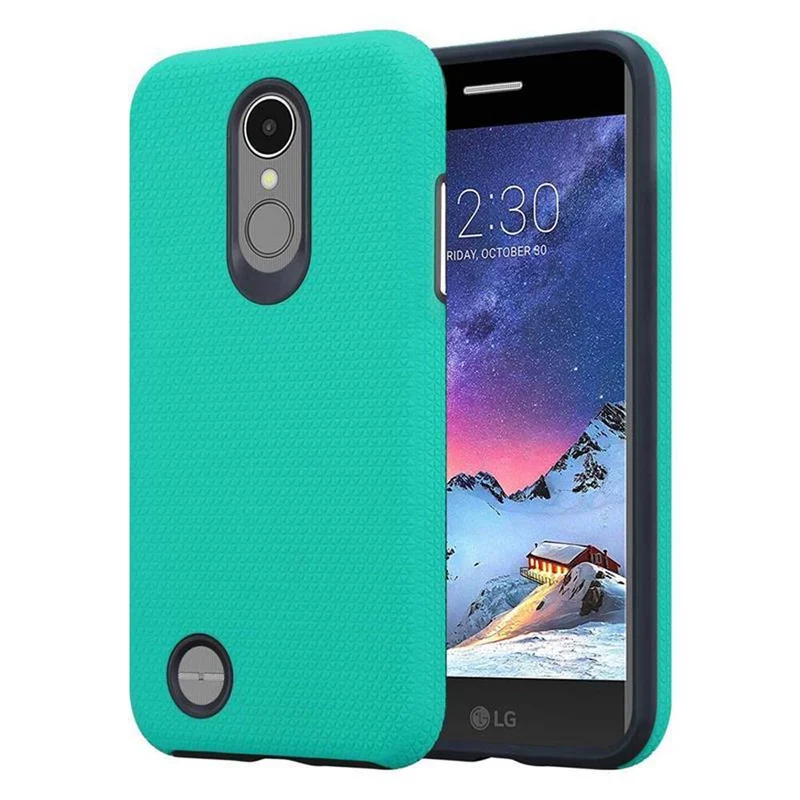 Cadorabo Hülle kompatibel mit LG K8 2017 Outdoor Hybrid Schutzhülle mit extra Grip Anti Rutsch Oberfläche im Triangle Design aus Silikon und Kunststoff