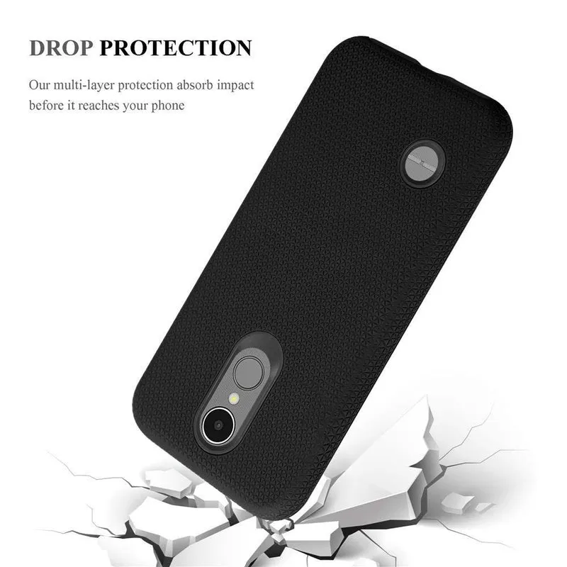 Cadorabo Hülle kompatibel mit LG K8 2017 Outdoor Hybrid Schutzhülle mit extra Grip Anti Rutsch Oberfläche im Triangle Design aus Silikon und Kunststoff