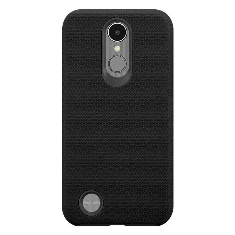 Cadorabo Hülle kompatibel mit LG K8 2017 Outdoor Hybrid Schutzhülle mit extra Grip Anti Rutsch Oberfläche im Triangle Design aus Silikon und Kunststoff