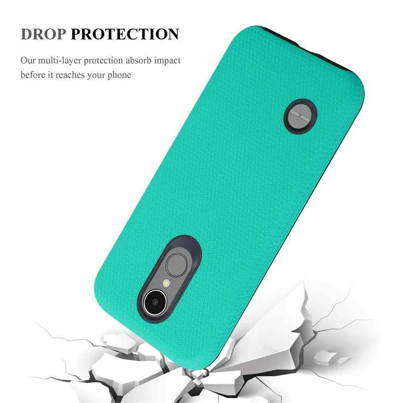Cadorabo Hülle kompatibel mit LG K8 2017 Outdoor Hybrid Schutzhülle mit extra Grip Anti Rutsch Oberfläche im Triangle Design aus Silikon und Kunststoff