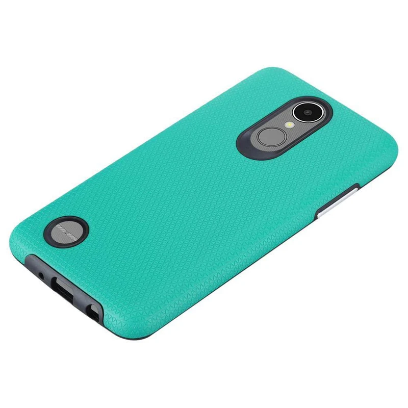 Cadorabo Hülle kompatibel mit LG K8 2017 Outdoor Hybrid Schutzhülle mit extra Grip Anti Rutsch Oberfläche im Triangle Design aus Silikon und Kunststoff