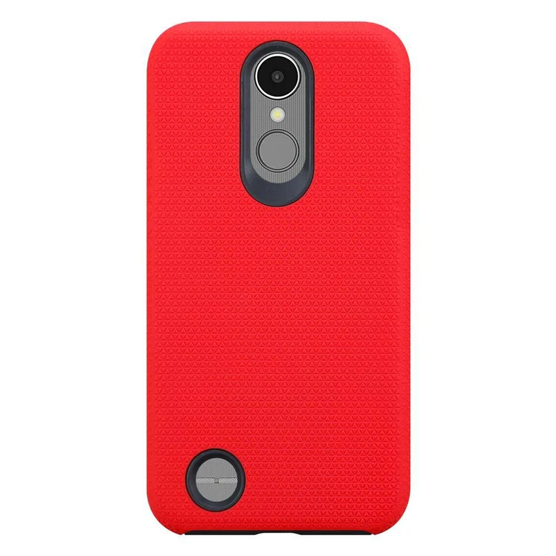 Cadorabo Hülle kompatibel mit LG K8 2017 Outdoor Hybrid Schutzhülle mit extra Grip Anti Rutsch Oberfläche im Triangle Design aus Silikon und Kunststoff