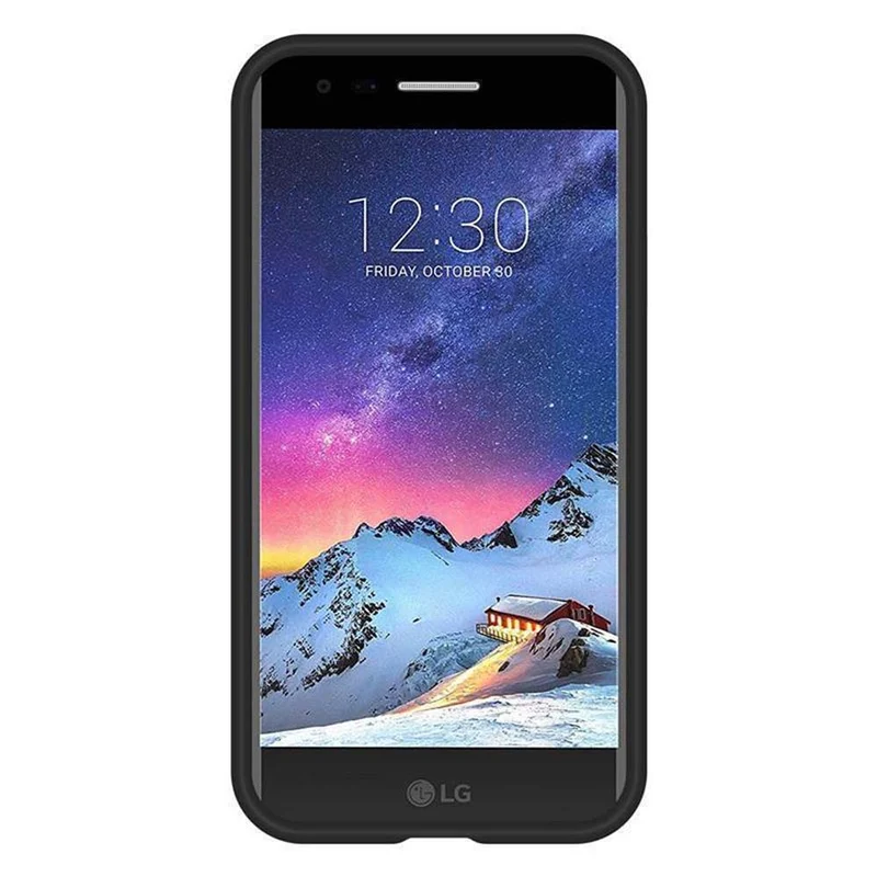 Cadorabo Hülle kompatibel mit LG K8 2017 Outdoor Hybrid Schutzhülle mit extra Grip Anti Rutsch Oberfläche im Triangle Design aus Silikon und Kunststoff
