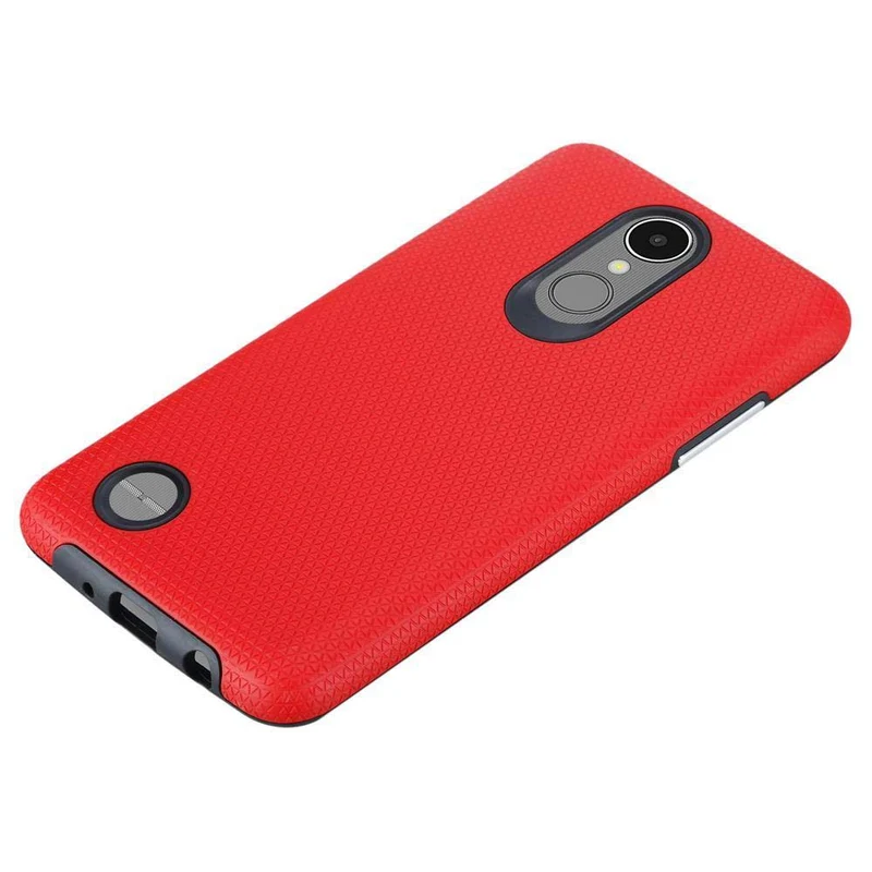 Cadorabo Hülle kompatibel mit LG K8 2017 Outdoor Hybrid Schutzhülle mit extra Grip Anti Rutsch Oberfläche im Triangle Design aus Silikon und Kunststoff