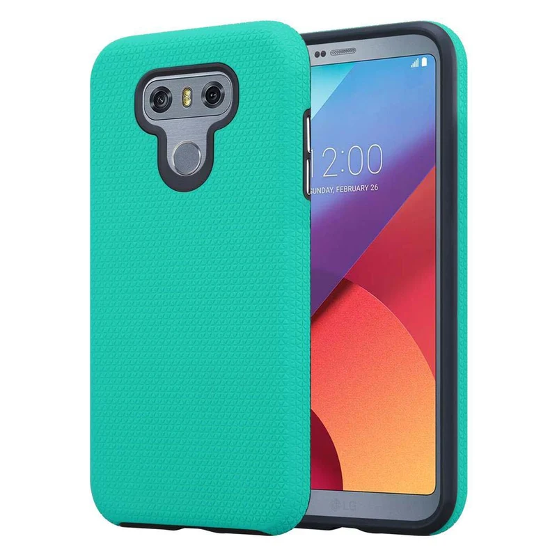 Cadorabo Hülle kompatibel mit LG G6 Outdoor Hybrid Schutzhülle mit extra Grip Anti Rutsch Oberfläche im Triangle Design aus Silikon und Kunststoff