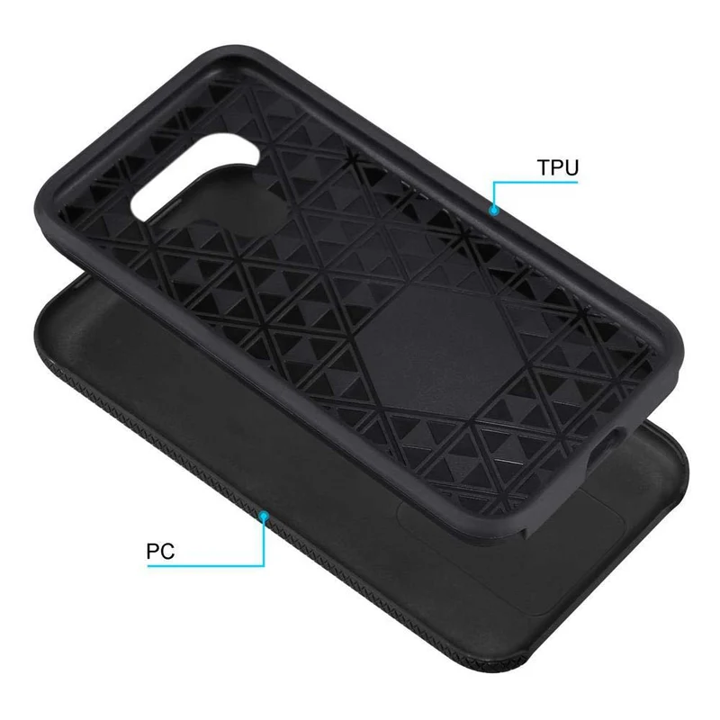 Cadorabo Hülle kompatibel mit LG G6 Outdoor Hybrid Schutzhülle mit extra Grip Anti Rutsch Oberfläche im Triangle Design aus Silikon und Kunststoff