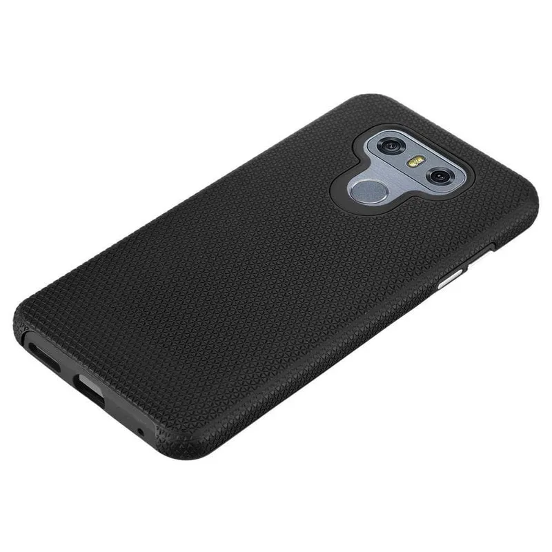 Cadorabo Hülle kompatibel mit LG G6 Outdoor Hybrid Schutzhülle mit extra Grip Anti Rutsch Oberfläche im Triangle Design aus Silikon und Kunststoff