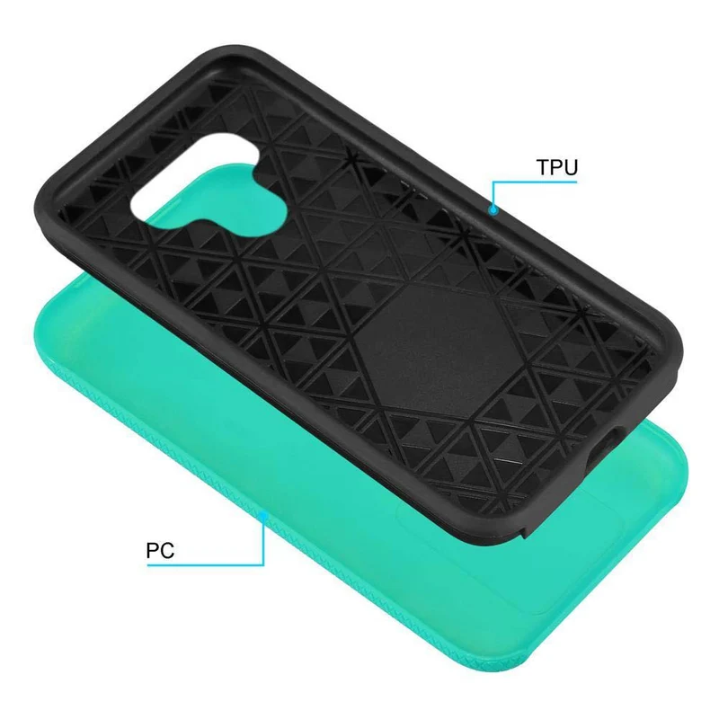 Cadorabo Hülle kompatibel mit LG G6 Outdoor Hybrid Schutzhülle mit extra Grip Anti Rutsch Oberfläche im Triangle Design aus Silikon und Kunststoff