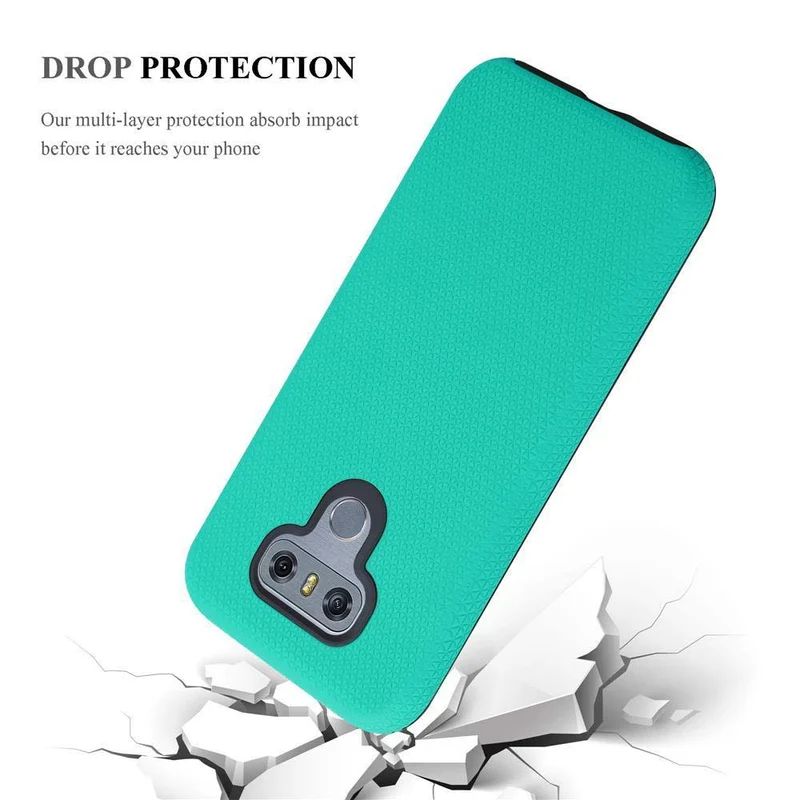 Cadorabo Hülle kompatibel mit LG G6 Outdoor Hybrid Schutzhülle mit extra Grip Anti Rutsch Oberfläche im Triangle Design aus Silikon und Kunststoff