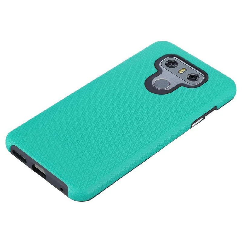 Cadorabo Hülle kompatibel mit LG G6 Outdoor Hybrid Schutzhülle mit extra Grip Anti Rutsch Oberfläche im Triangle Design aus Silikon und Kunststoff