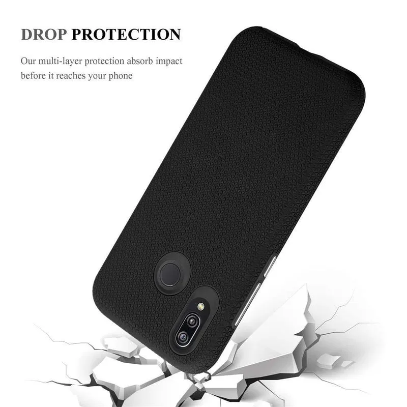 Cadorabo Hülle kompatibel mit Huawei P20 LITE 2018 / NOVA 3E Outdoor Hybrid Schutzhülle mit extra Grip Anti Rutsch Oberfläche im Triangle Design aus Silikon und Kunststoff