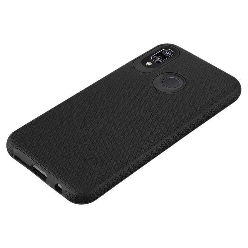 Cadorabo Hülle kompatibel mit Huawei P20 LITE 2018 / NOVA 3E Outdoor Hybrid Schutzhülle mit extra Grip Anti Rutsch Oberfläche im Triangle Design aus Silikon und Kunststoff