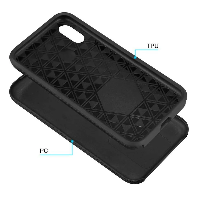 Cadorabo Hülle kompatibel mit Huawei P20 LITE 2018 / NOVA 3E Outdoor Hybrid Schutzhülle mit extra Grip Anti Rutsch Oberfläche im Triangle Design aus Silikon und Kunststoff