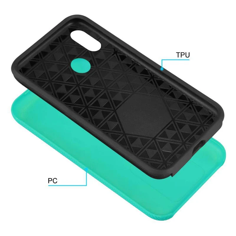Cadorabo Hülle kompatibel mit Huawei P20 LITE 2018 / NOVA 3E Outdoor Hybrid Schutzhülle mit extra Grip Anti Rutsch Oberfläche im Triangle Design aus Silikon und Kunststoff