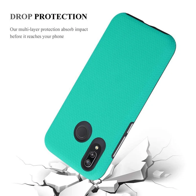 Cadorabo Hülle kompatibel mit Huawei P20 LITE 2018 / NOVA 3E Outdoor Hybrid Schutzhülle mit extra Grip Anti Rutsch Oberfläche im Triangle Design aus Silikon und Kunststoff