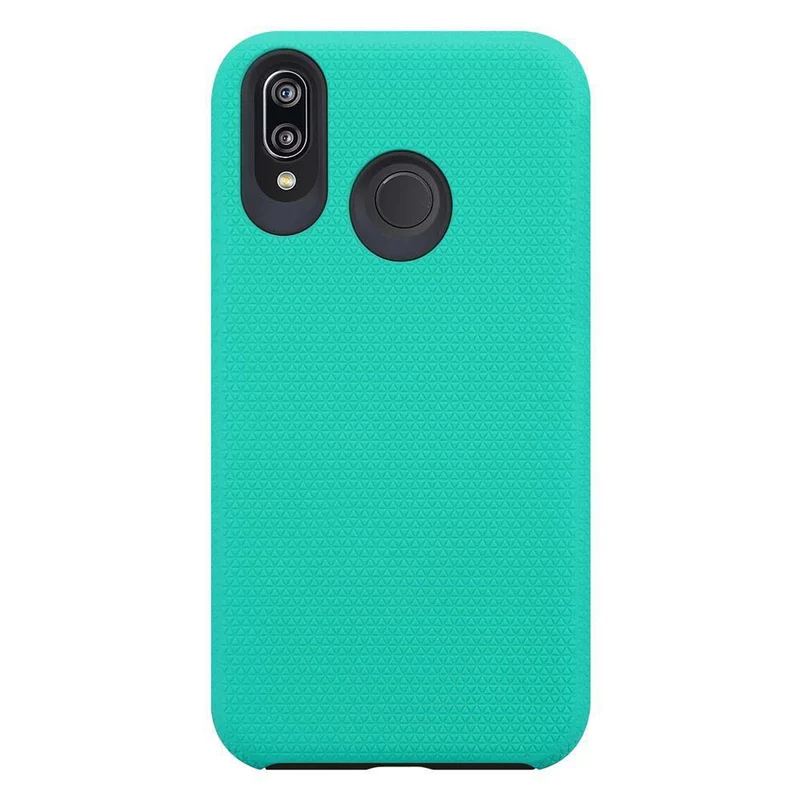 Cadorabo Hülle kompatibel mit Huawei P20 LITE 2018 / NOVA 3E Outdoor Hybrid Schutzhülle mit extra Grip Anti Rutsch Oberfläche im Triangle Design aus Silikon und Kunststoff