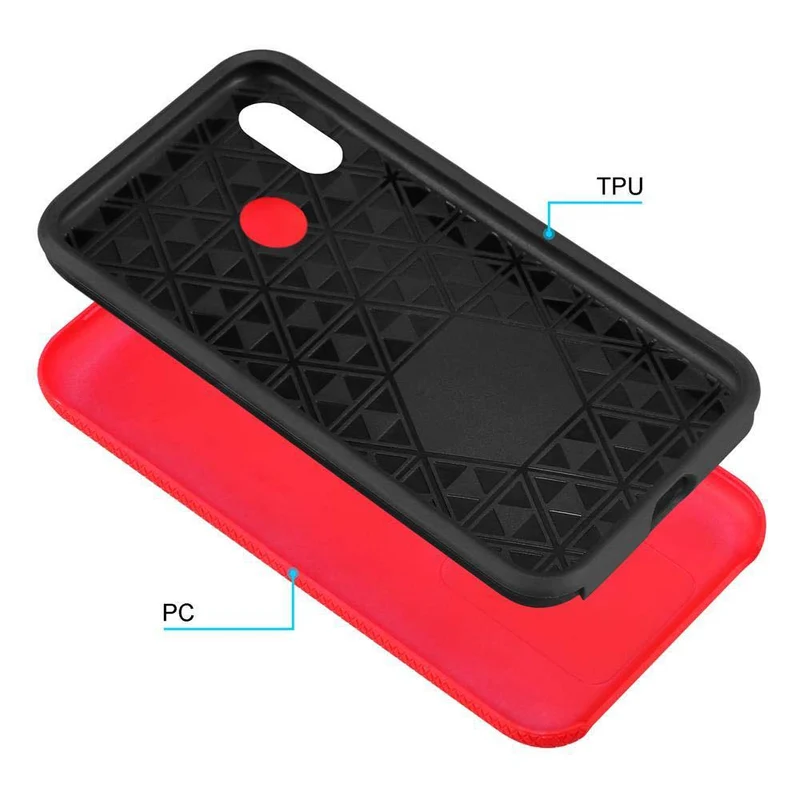 Cadorabo Hülle kompatibel mit Huawei P20 LITE 2018 / NOVA 3E Outdoor Hybrid Schutzhülle mit extra Grip Anti Rutsch Oberfläche im Triangle Design aus Silikon und Kunststoff