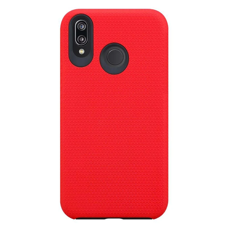 Cadorabo Hülle kompatibel mit Huawei P20 LITE 2018 / NOVA 3E Outdoor Hybrid Schutzhülle mit extra Grip Anti Rutsch Oberfläche im Triangle Design aus Silikon und Kunststoff