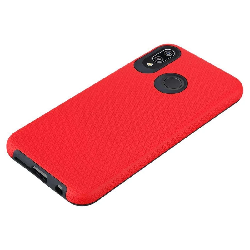Cadorabo Hülle kompatibel mit Huawei P20 LITE 2018 / NOVA 3E Outdoor Hybrid Schutzhülle mit extra Grip Anti Rutsch Oberfläche im Triangle Design aus Silikon und Kunststoff