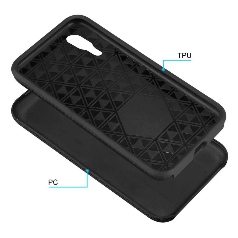 Cadorabo Hülle kompatibel mit Huawei P20 Outdoor Hybrid Schutzhülle mit extra Grip Anti Rutsch Oberfläche im Triangle Design aus Silikon und Kunststoff