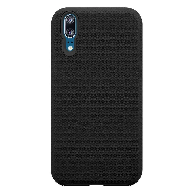 Cadorabo Hülle kompatibel mit Huawei P20 Outdoor Hybrid Schutzhülle mit extra Grip Anti Rutsch Oberfläche im Triangle Design aus Silikon und Kunststoff