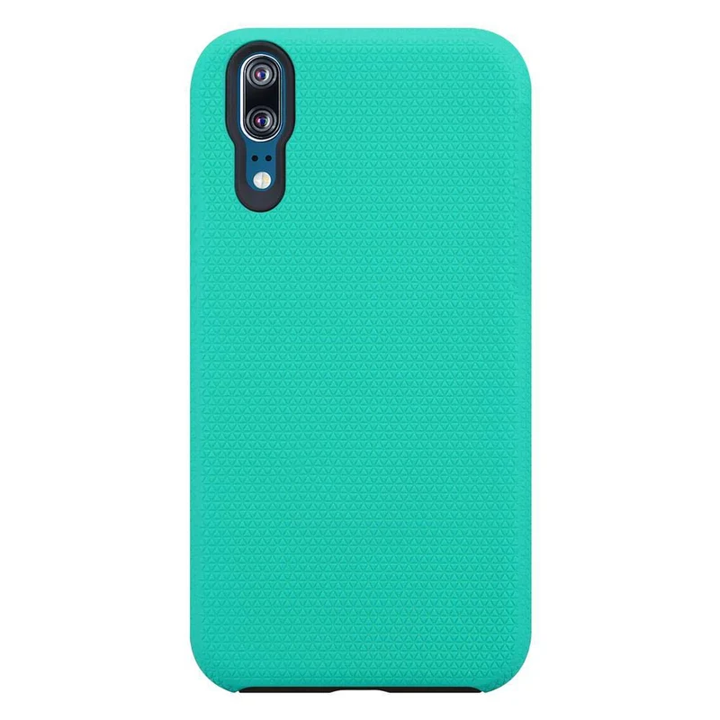 Cadorabo Hülle kompatibel mit Huawei P20 Outdoor Hybrid Schutzhülle mit extra Grip Anti Rutsch Oberfläche im Triangle Design aus Silikon und Kunststoff