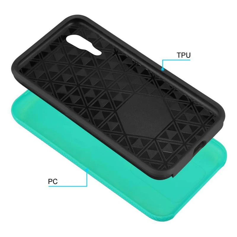 Cadorabo Hülle kompatibel mit Huawei P20 Outdoor Hybrid Schutzhülle mit extra Grip Anti Rutsch Oberfläche im Triangle Design aus Silikon und Kunststoff
