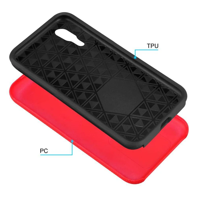 Cadorabo Hülle kompatibel mit Huawei P20 Outdoor Hybrid Schutzhülle mit extra Grip Anti Rutsch Oberfläche im Triangle Design aus Silikon und Kunststoff