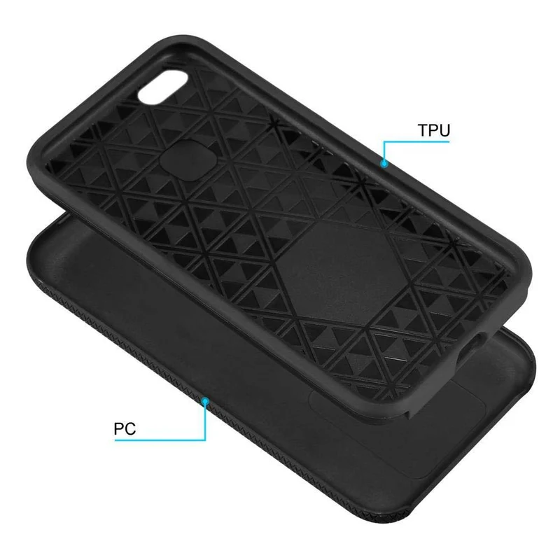 Cadorabo Hülle kompatibel mit Huawei P10 LITE Outdoor Hybrid Schutzhülle mit extra Grip Anti Rutsch Oberfläche im Triangle Design aus Silikon und Kunststoff