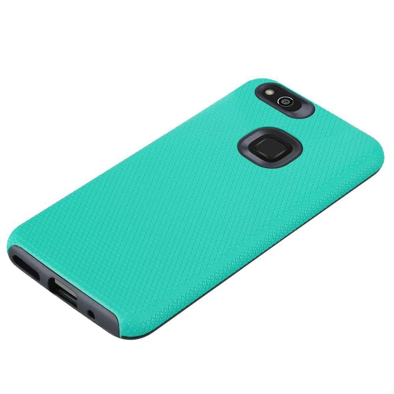 Cadorabo Hülle kompatibel mit Huawei P10 LITE Outdoor Hybrid Schutzhülle mit extra Grip Anti Rutsch Oberfläche im Triangle Design aus Silikon und Kunststoff