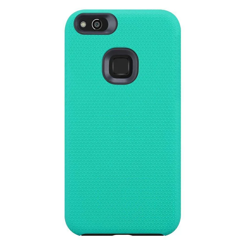 Cadorabo Hülle kompatibel mit Huawei P10 LITE Outdoor Hybrid Schutzhülle mit extra Grip Anti Rutsch Oberfläche im Triangle Design aus Silikon und Kunststoff