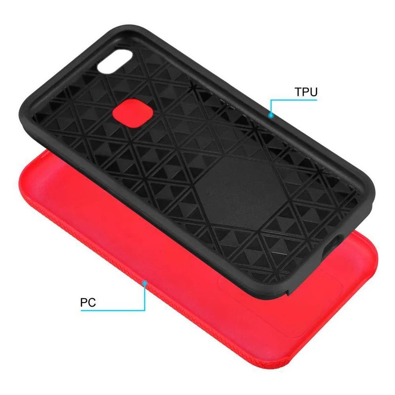 Cadorabo Hülle kompatibel mit Huawei P10 LITE Outdoor Hybrid Schutzhülle mit extra Grip Anti Rutsch Oberfläche im Triangle Design aus Silikon und Kunststoff