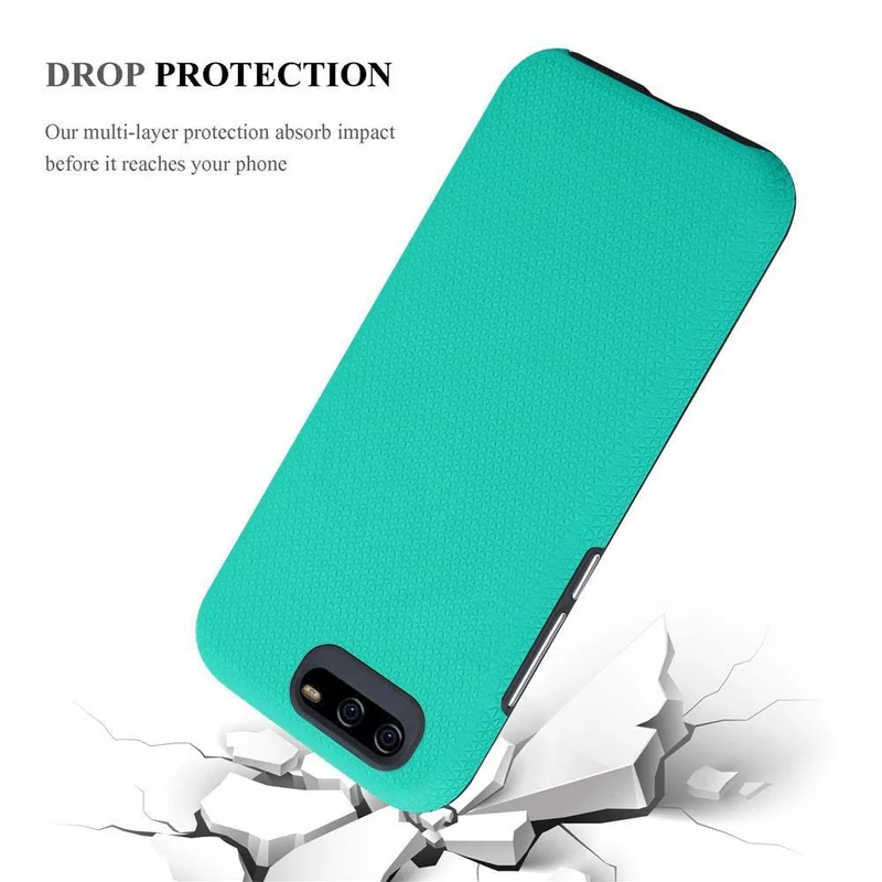 Cadorabo Hülle kompatibel mit Huawei P10 Outdoor Hybrid Schutzhülle mit extra Grip Anti Rutsch Oberfläche im Triangle Design aus Silikon und Kunststoff
