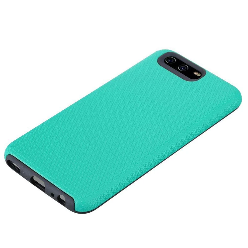 Cadorabo Hülle kompatibel mit Huawei P10 Outdoor Hybrid Schutzhülle mit extra Grip Anti Rutsch Oberfläche im Triangle Design aus Silikon und Kunststoff