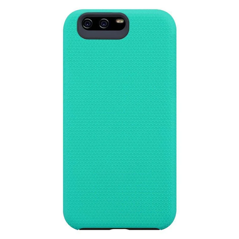 Cadorabo Hülle kompatibel mit Huawei P10 Outdoor Hybrid Schutzhülle mit extra Grip Anti Rutsch Oberfläche im Triangle Design aus Silikon und Kunststoff