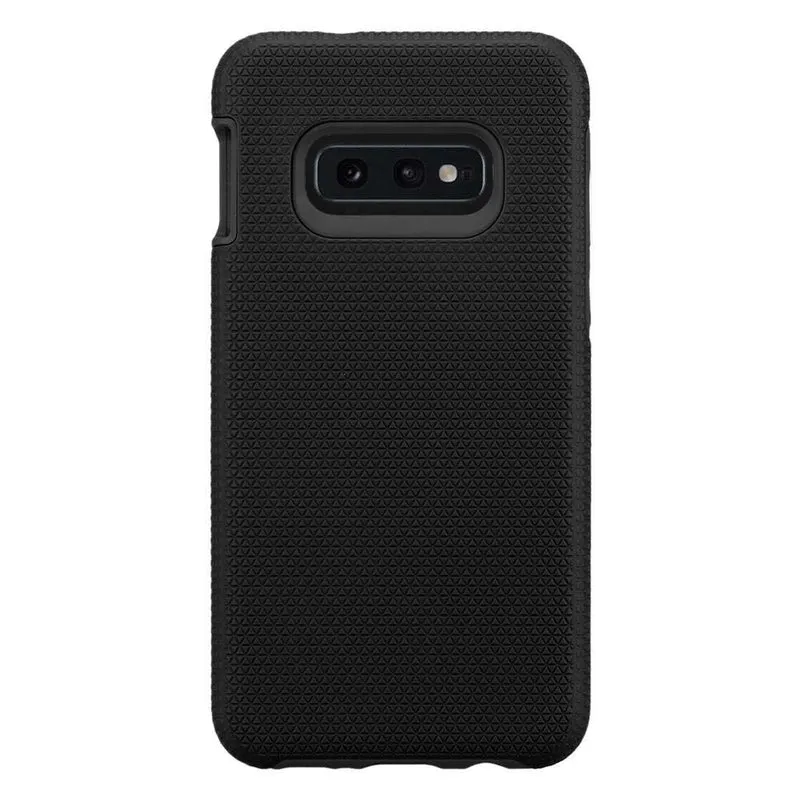 Cadorabo Hülle kompatibel mit Samsung Galaxy S10e Outdoor Hybrid Schutzhülle mit extra Grip Anti Rutsch Oberfläche im Triangle Design aus Silikon und Kunststoff
