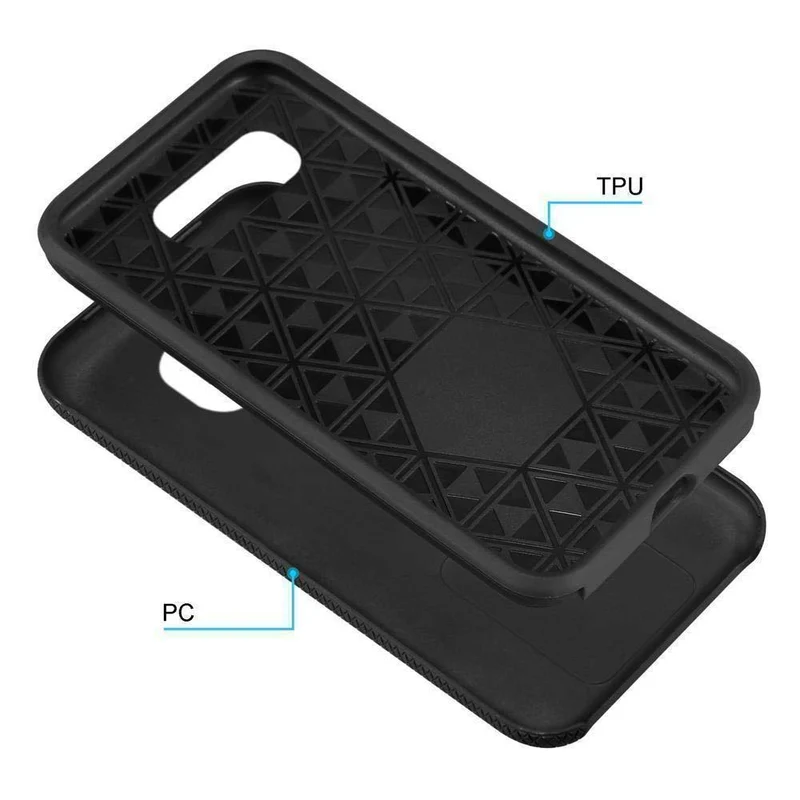 Cadorabo Hülle kompatibel mit Samsung Galaxy S10e Outdoor Hybrid Schutzhülle mit extra Grip Anti Rutsch Oberfläche im Triangle Design aus Silikon und Kunststoff