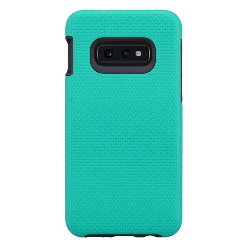 Cadorabo Hülle kompatibel mit Samsung Galaxy S10e Outdoor Hybrid Schutzhülle mit extra Grip Anti Rutsch Oberfläche im Triangle Design aus Silikon und Kunststoff