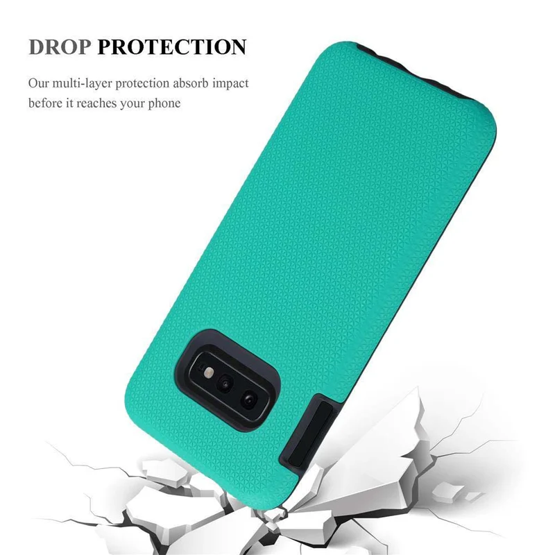 Cadorabo Hülle kompatibel mit Samsung Galaxy S10e Outdoor Hybrid Schutzhülle mit extra Grip Anti Rutsch Oberfläche im Triangle Design aus Silikon und Kunststoff