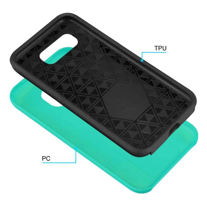 Cadorabo Hülle kompatibel mit Samsung Galaxy S10e Outdoor Hybrid Schutzhülle mit extra Grip Anti Rutsch Oberfläche im Triangle Design aus Silikon und Kunststoff