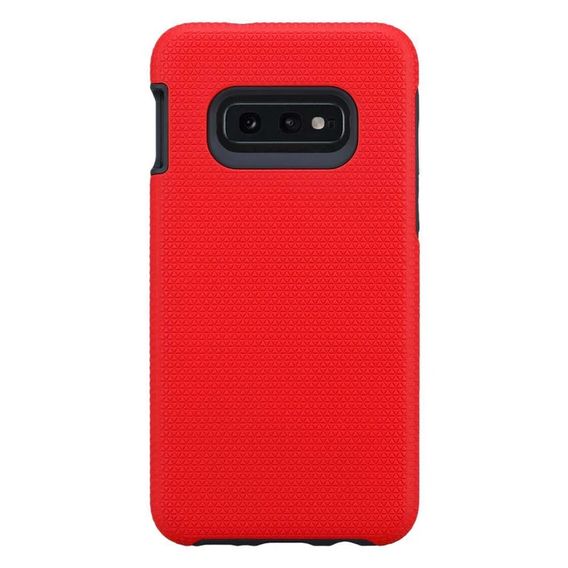 Cadorabo Hülle kompatibel mit Samsung Galaxy S10e Outdoor Hybrid Schutzhülle mit extra Grip Anti Rutsch Oberfläche im Triangle Design aus Silikon und Kunststoff