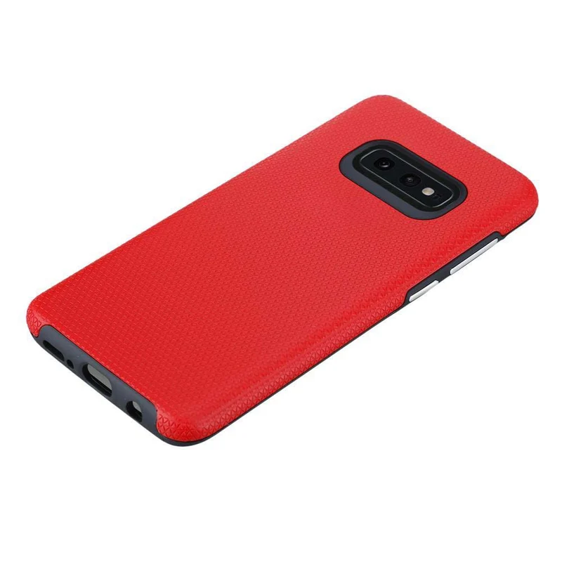 Cadorabo Hülle kompatibel mit Samsung Galaxy S10e Outdoor Hybrid Schutzhülle mit extra Grip Anti Rutsch Oberfläche im Triangle Design aus Silikon und Kunststoff