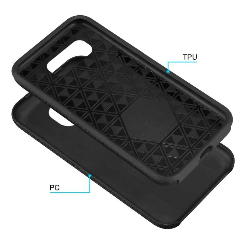 Cadorabo Hülle kompatibel mit Samsung Galaxy S10 PLUS Outdoor Hybrid Schutzhülle mit extra Grip Anti Rutsch Oberfläche im Triangle Design aus Silikon und Kunststoff