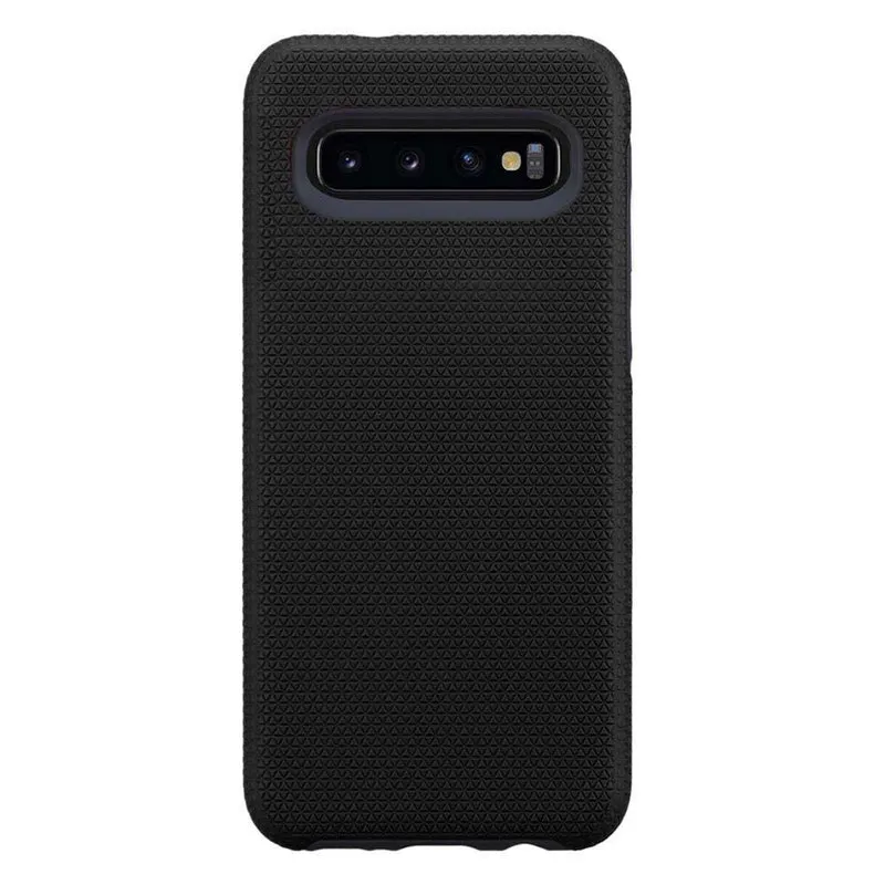 Cadorabo Hülle kompatibel mit Samsung Galaxy S10 4G Outdoor Hybrid Schutzhülle mit extra Grip Anti Rutsch Oberfläche im Triangle Design aus Silikon und Kunststoff