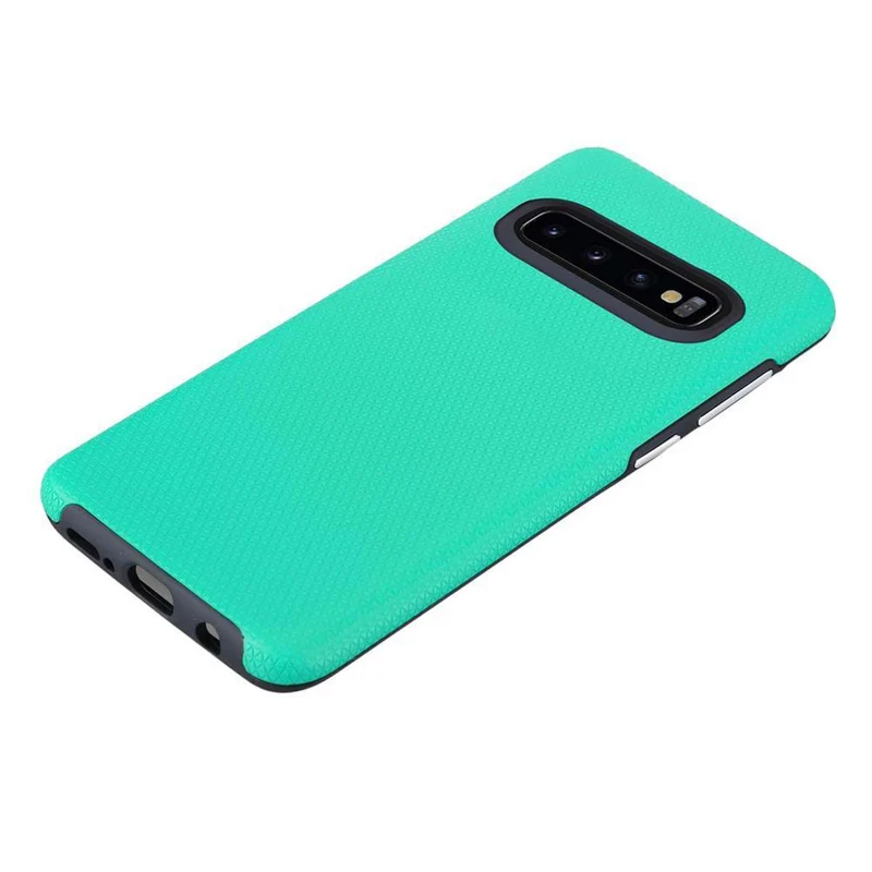 Cadorabo Hülle kompatibel mit Samsung Galaxy S10 4G Outdoor Hybrid Schutzhülle mit extra Grip Anti Rutsch Oberfläche im Triangle Design aus Silikon und Kunststoff