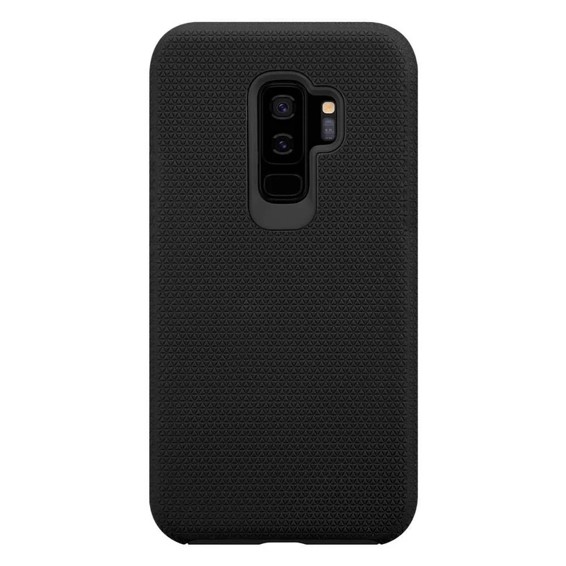Cadorabo Hülle kompatibel mit Samsung Galaxy S9 PLUS Outdoor Hybrid Schutzhülle mit extra Grip Anti Rutsch Oberfläche im Triangle Design aus Silikon und Kunststoff
