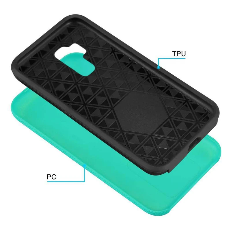 Cadorabo Hülle kompatibel mit Samsung Galaxy S9 PLUS Outdoor Hybrid Schutzhülle mit extra Grip Anti Rutsch Oberfläche im Triangle Design aus Silikon und Kunststoff