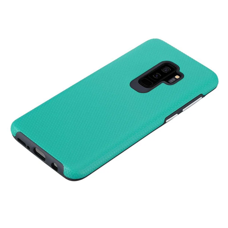 Cadorabo Hülle kompatibel mit Samsung Galaxy S9 PLUS Outdoor Hybrid Schutzhülle mit extra Grip Anti Rutsch Oberfläche im Triangle Design aus Silikon und Kunststoff
