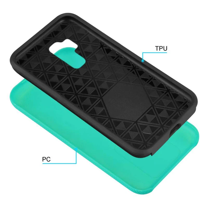 Cadorabo Hülle kompatibel mit Samsung Galaxy S9 PLUS Outdoor Hybrid Schutzhülle mit extra Grip Anti Rutsch Oberfläche im Triangle Design aus Silikon und Kunststoff