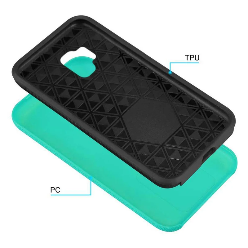 Cadorabo Hülle kompatibel mit Samsung Galaxy S9 Outdoor Hybrid Schutzhülle mit extra Grip Anti Rutsch Oberfläche im Triangle Design aus Silikon und Kunststoff